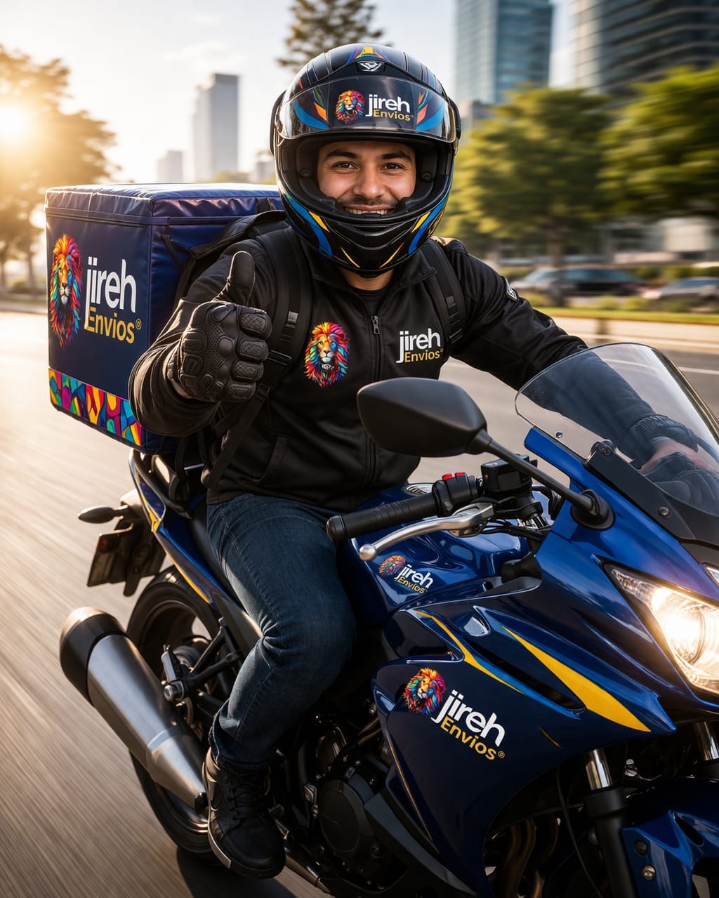Repartidor de Jireh Envíos en motocicleta