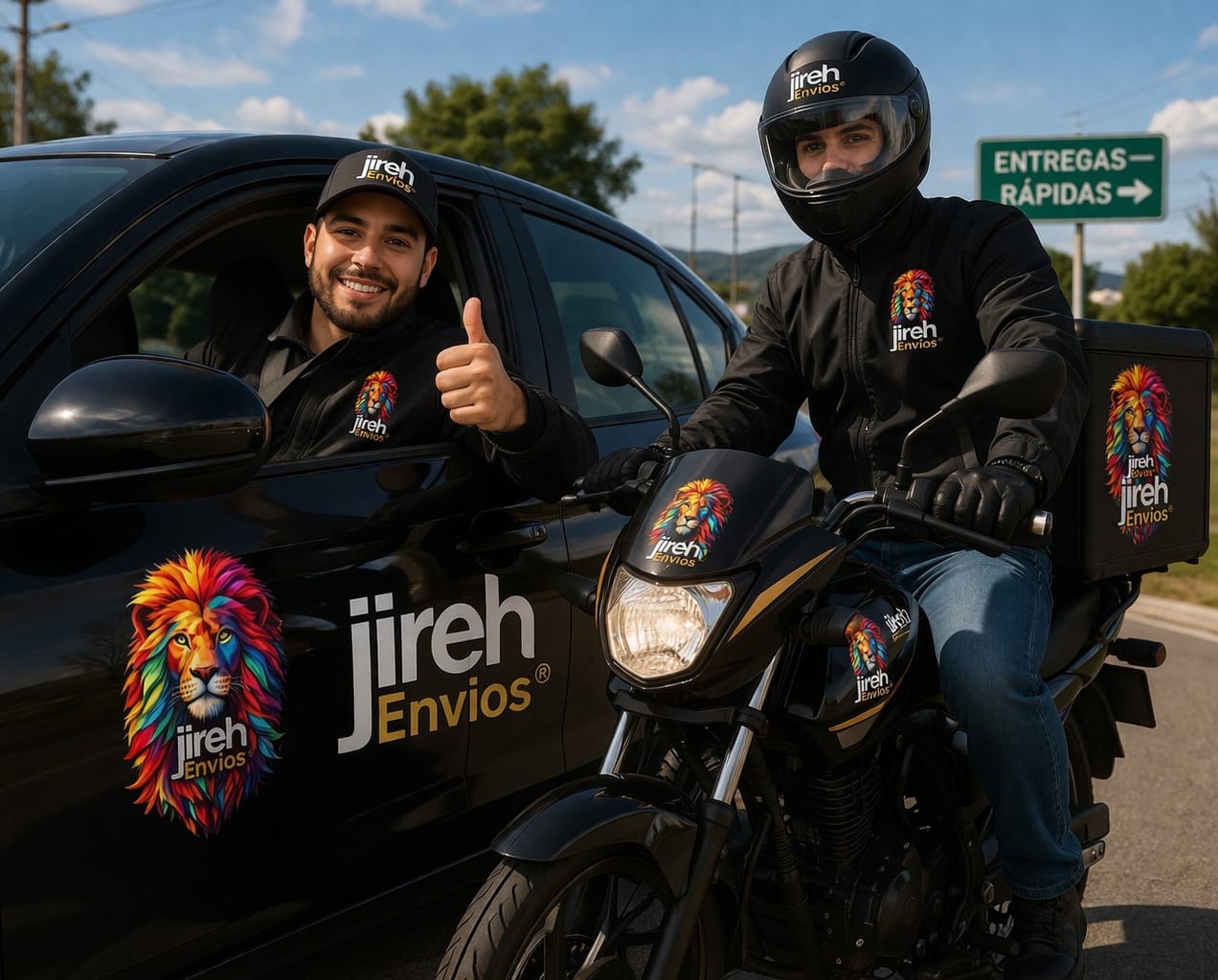 Unidad y motocicleta de Jireh Envíos
